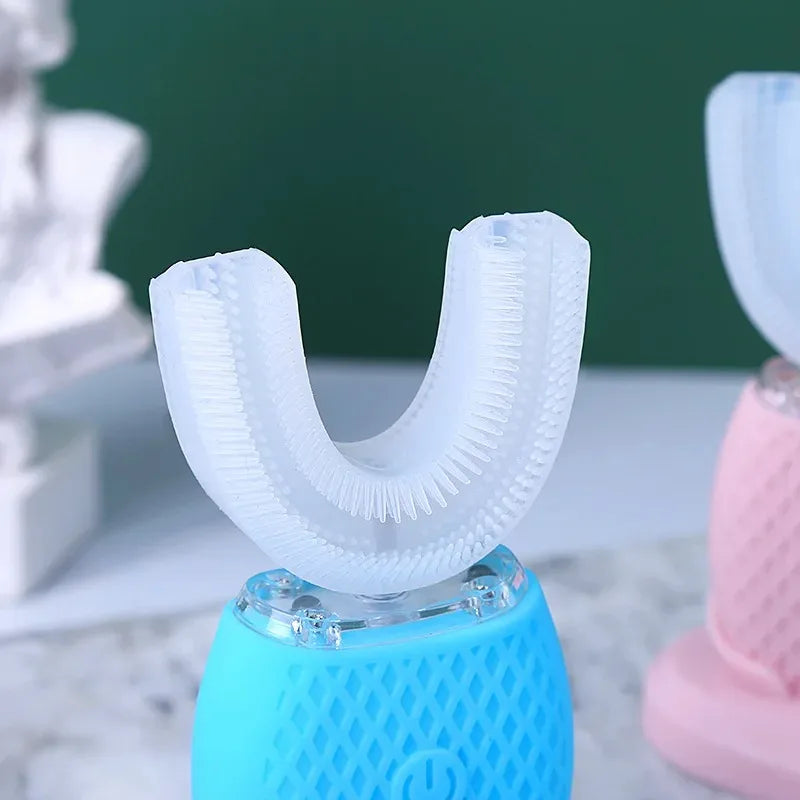 Intelligent U-Type Toothbrush 360 Degrees Sonic Electric Automatic with USB Charge Waterproof Silicon Head for Oral Care