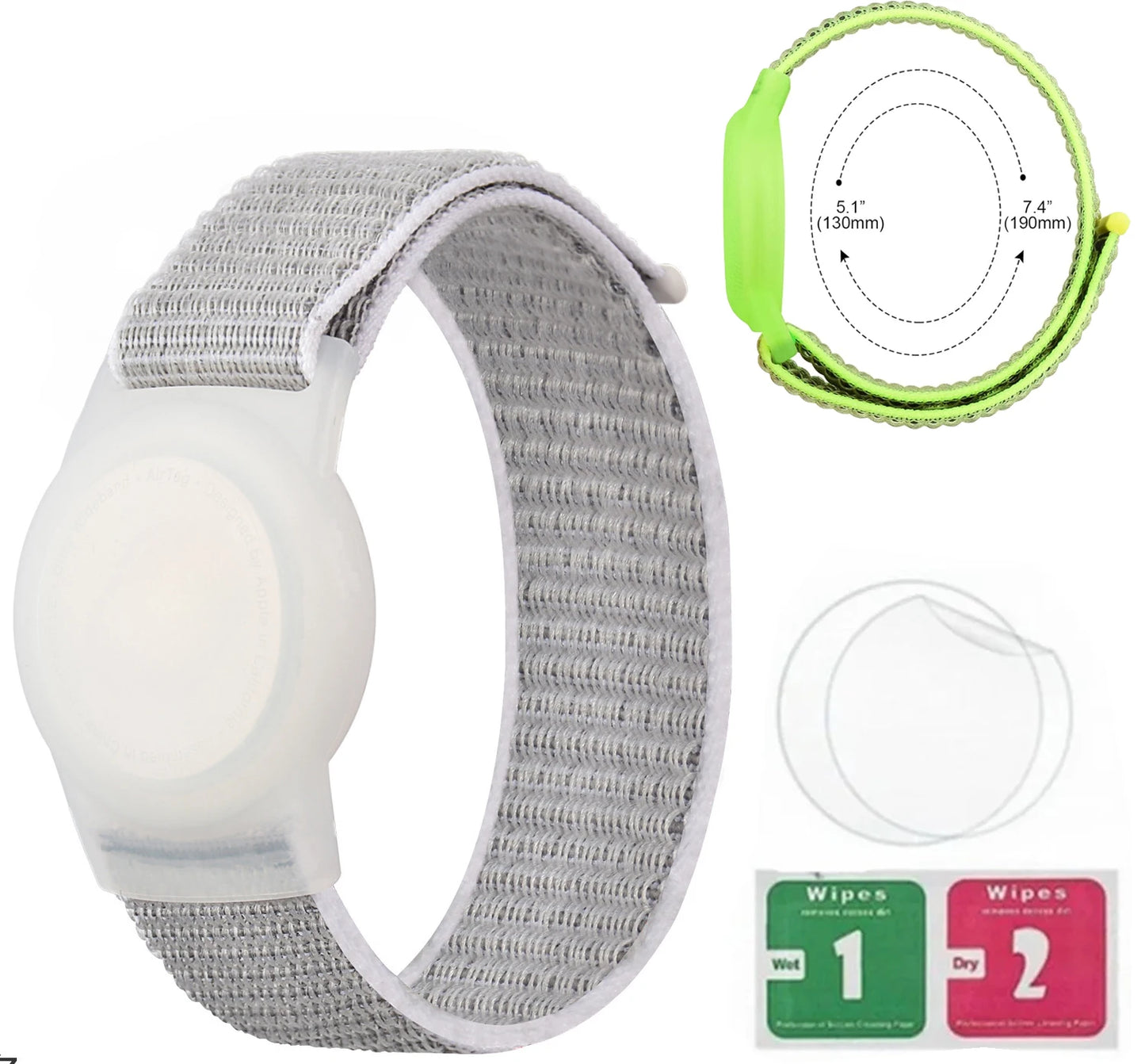 Waterproof AirTag Bracelet for Kids Nylon Hidden Tracker Wristband Toddler Band