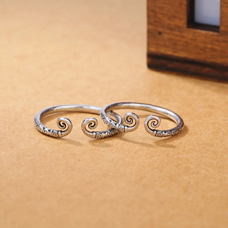 2Pcs 925 Sterling Silver Couples Ring Sets Light Polishing Simple Ring for Woman Man Classic Wedding Fine Jewelry Circle