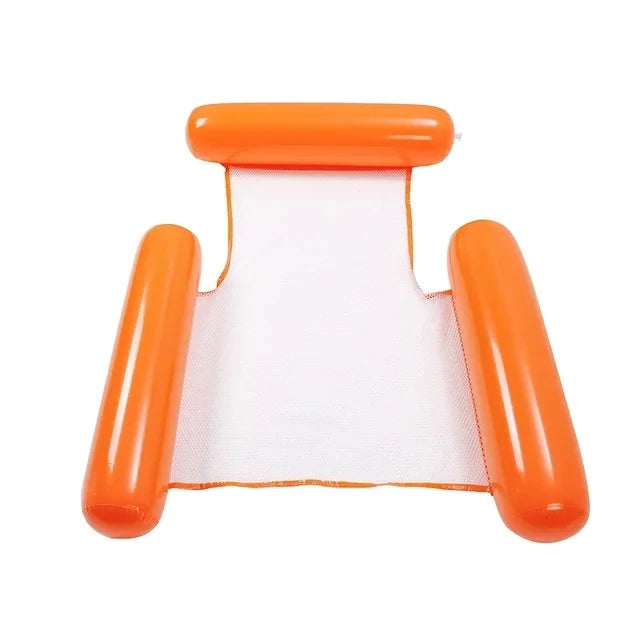 Inflatable Stripe Pool Hammock Lounge Chair | Floating Water Mattress