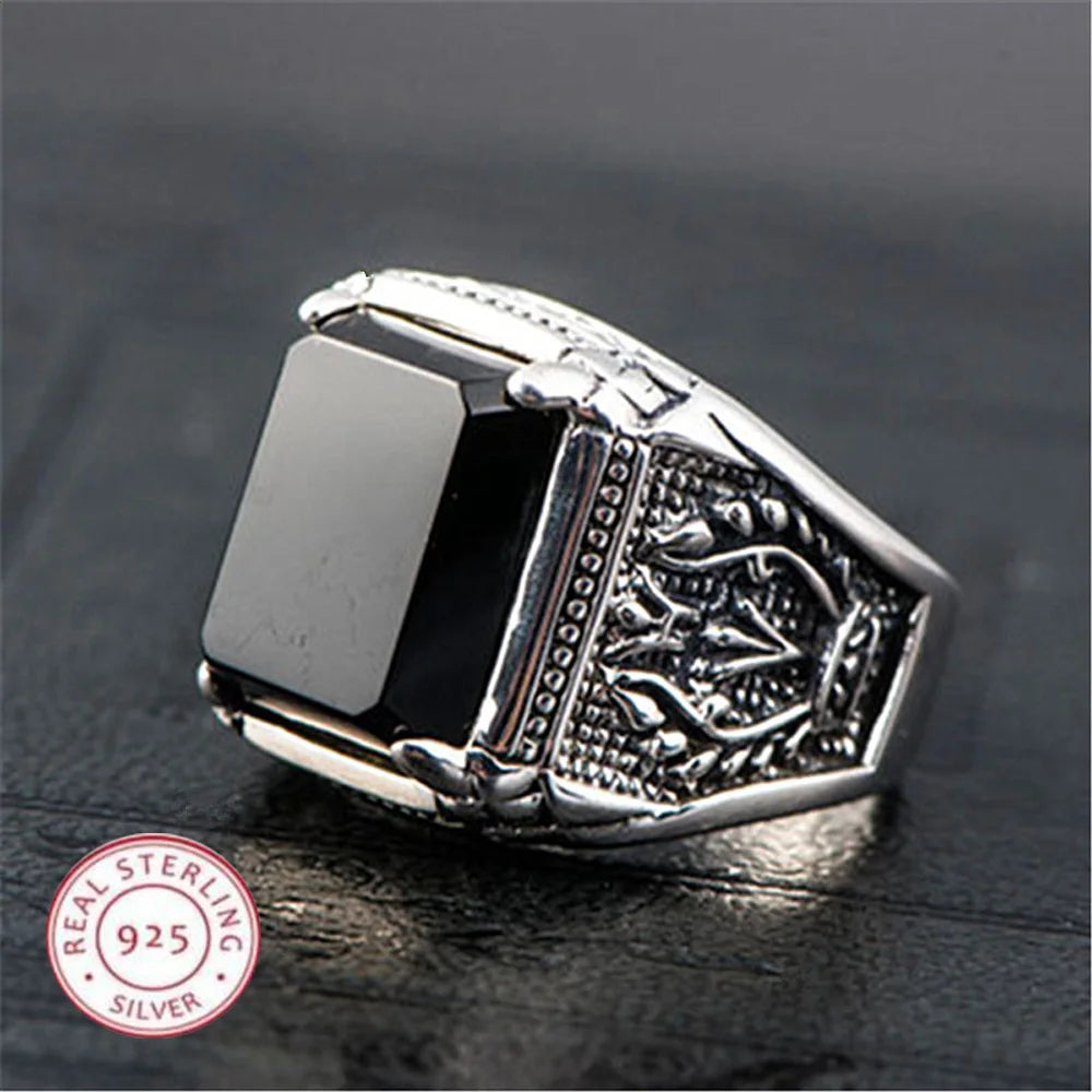 925 Sterling Silver Men Rings High Quality for Men Temperament Banquet Wedding Jewelry Anniversary Party Gift