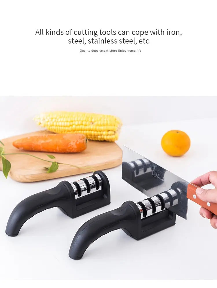 3 Stage Kitchen Knife Sharpener Handheld Manual Sharpening Stone Repair Tool