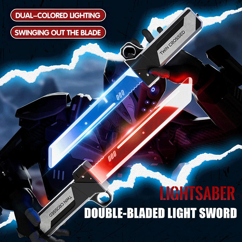 2-in-1 Connectable Lightsaber Toy - Extendable Double Sword Gift for Kids