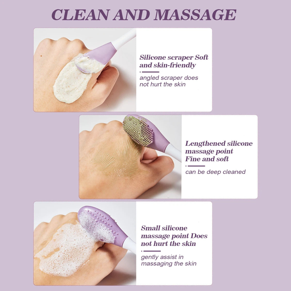 IMAGIC 2-in-1 Silicone Facial Cleansing & Mask Brush – Deep Clean Exfoliator for Pores & Blackheads