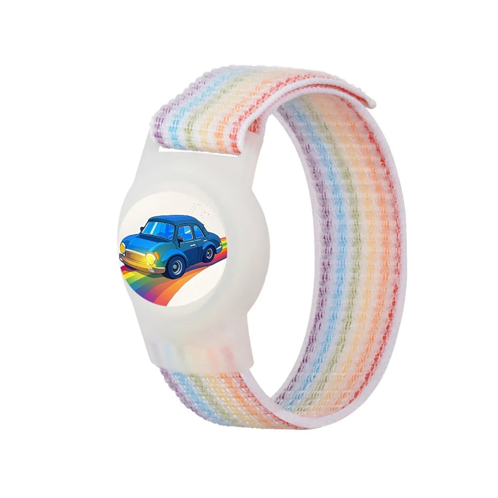 Waterproof AirTag Bracelet for Kids Nylon Hidden Tracker Wristband Toddler Band