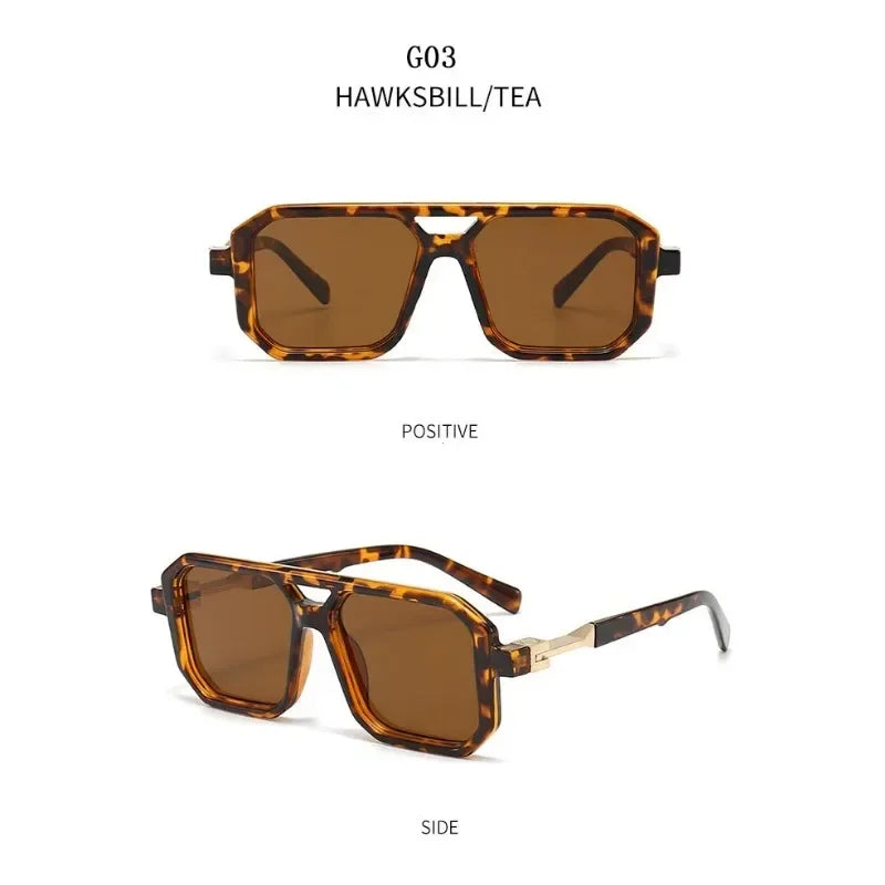 2025 Vintage Fashion Sun Protection Sunglasses for Men Square Shades Retro Flair Sunglasses Womens Trendy Shades Gafas De Sol