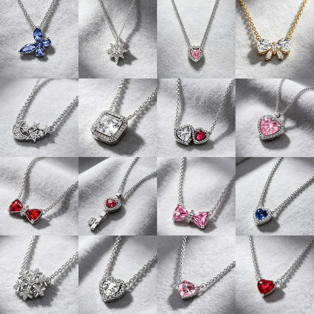 925 Sterling Silver Colorful Heart Necklace 2026