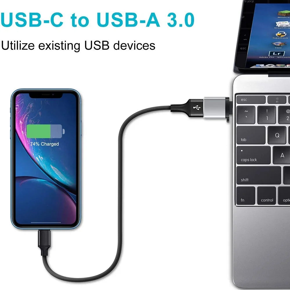 2Pcs USB 3.0 Male to USB-C Female OTG Adapter Converter for MacBook iPad PC