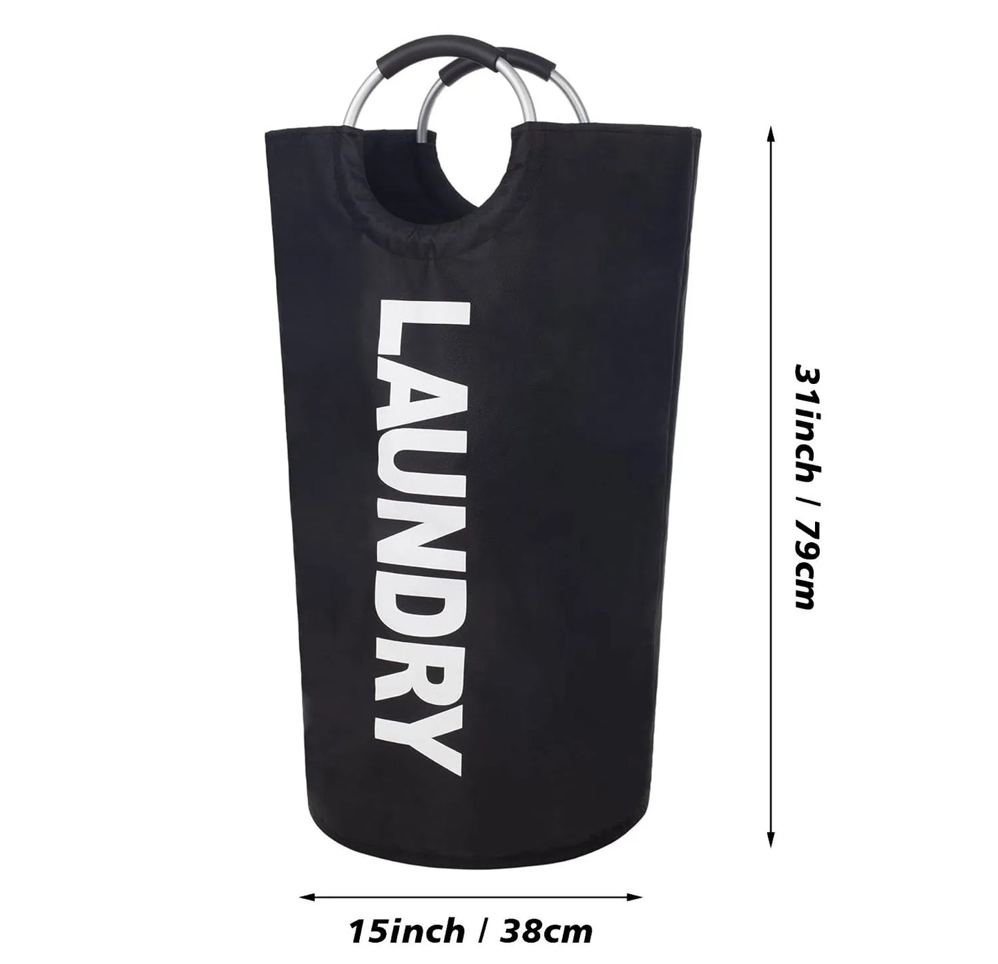 Large Laundry Basket, Laundry Hamper Stands Up Well, Laundry Bag with Padded Handles, Waterproof Clothes Bin Collapsible