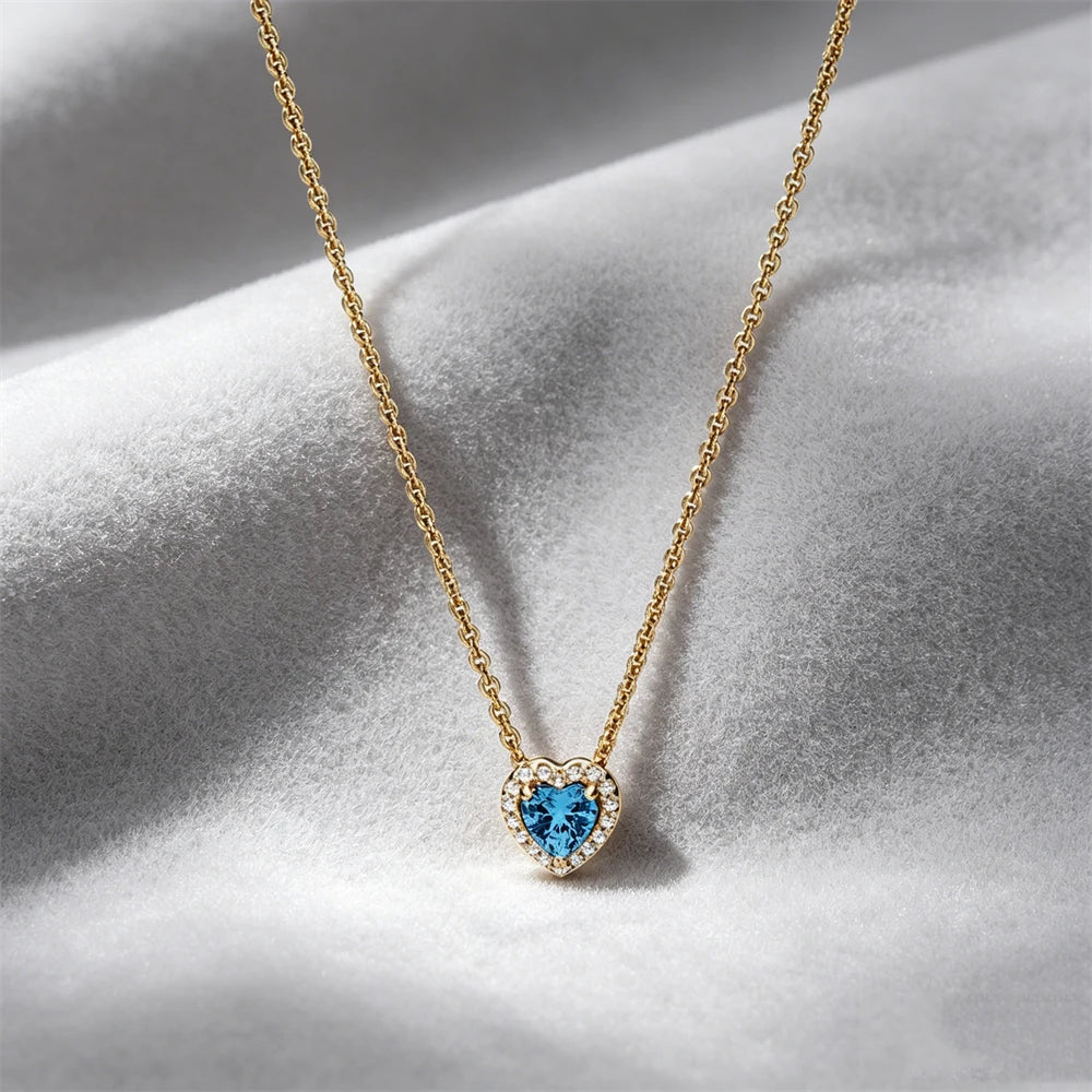 925 Sterling Silver Colorful Heart Necklace 2026