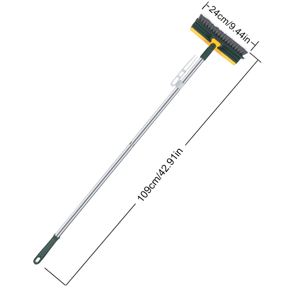 3 in 1 Floor Scrub Brush 180°Rotating Long Handle Stiff Bristle Floor Brush Grout Brush Tile Brush for Cleaning Shower Bathroom