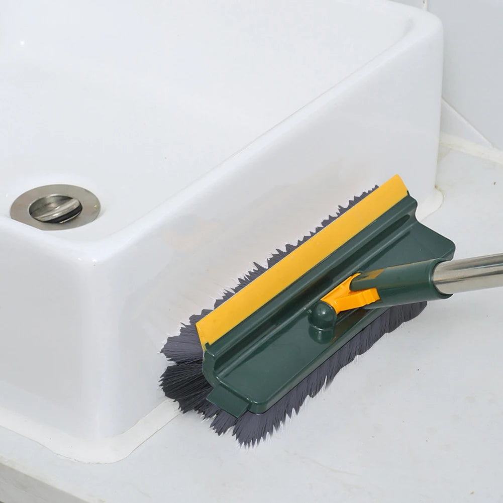 3 in 1 Floor Scrub Brush 180°Rotating Long Handle Stiff Bristle Floor Brush Grout Brush Tile Brush for Cleaning Shower Bathroom