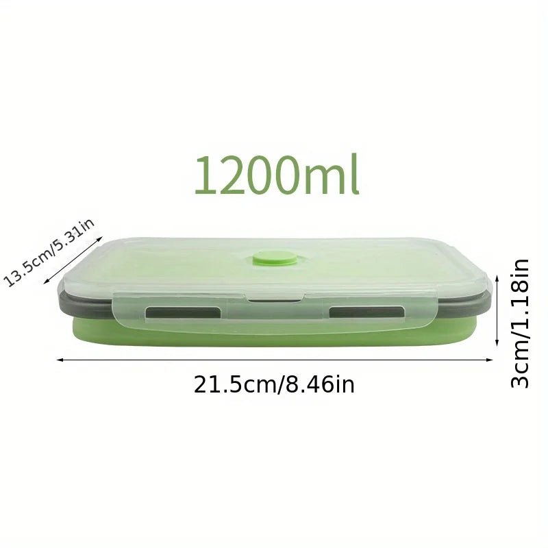 Collapsible Silicone Food Storage Containers – Foldable Lunch Box Set