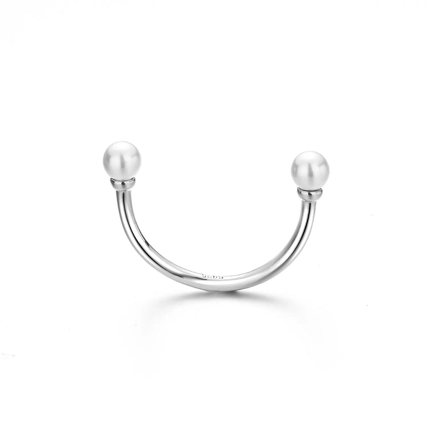 925 Sterling Silver Pearl Smile Adjustable Ring