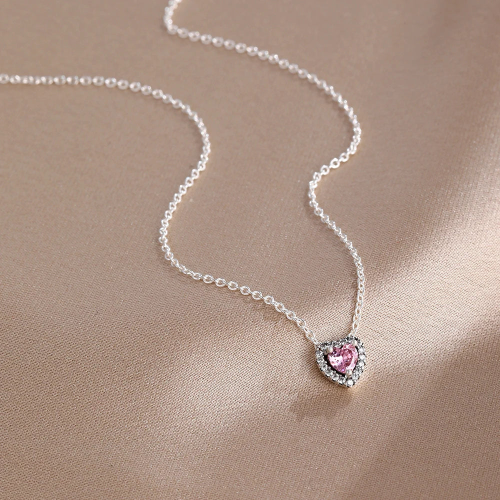 925 Sterling Silver Colorful Heart Necklace 2026