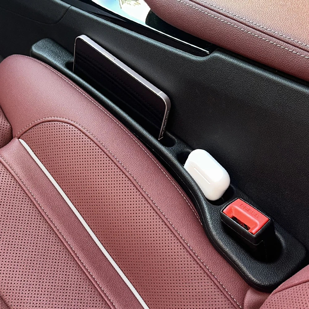 Car Seat Gap Filler with Phone Holder – Leak-Proof Organizer