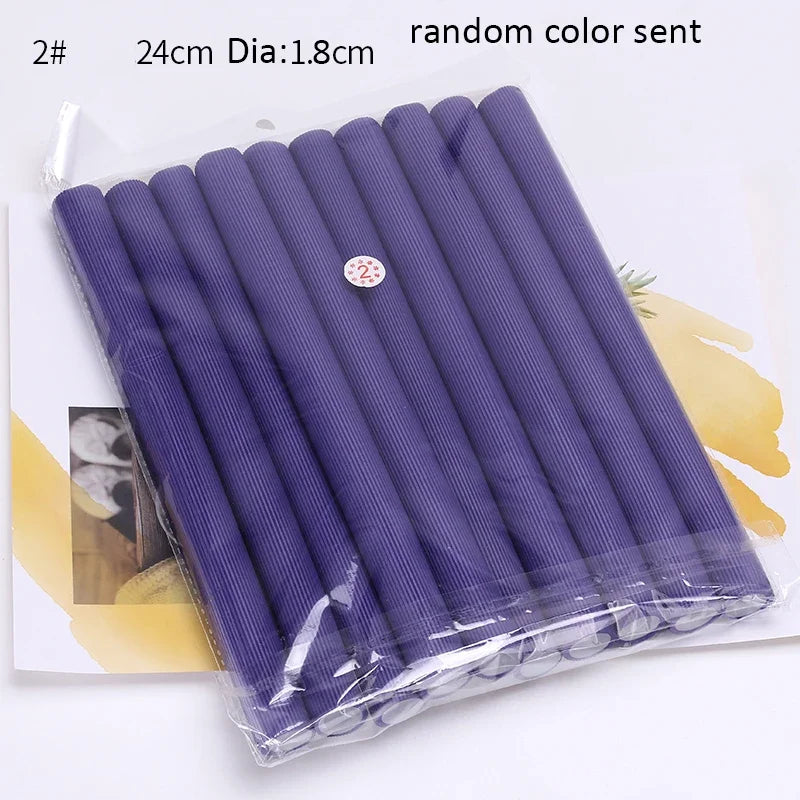 10pcs Flexible Hair Curling Rods Soft Foam Bendy Twist Flexi Rollers No Heat Styling