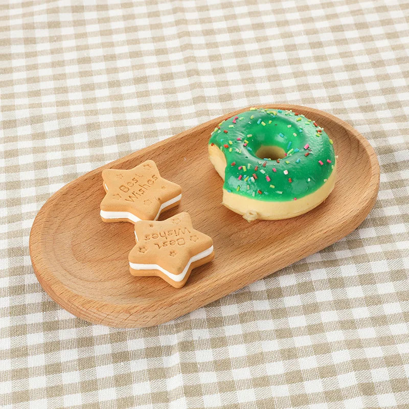 Walnut Wooden Tray Ins Wind Small Wooden Plate Japanese Rectangular Dinner Plate Cake Bread Coffee Tea Solid Wood Plate Tray