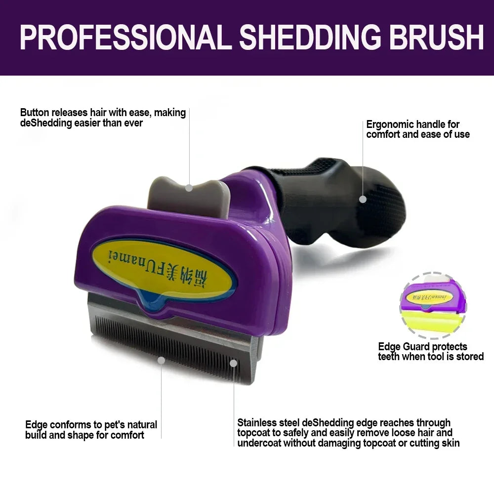 Pet Grooming Brush for Dogs & Cats – Hair Removal & Massage Comb Tool