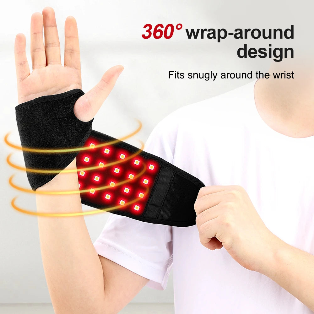 Red Light Therapy Wrist Massager Electric Infrared Heating Pad Vibration Wrap
