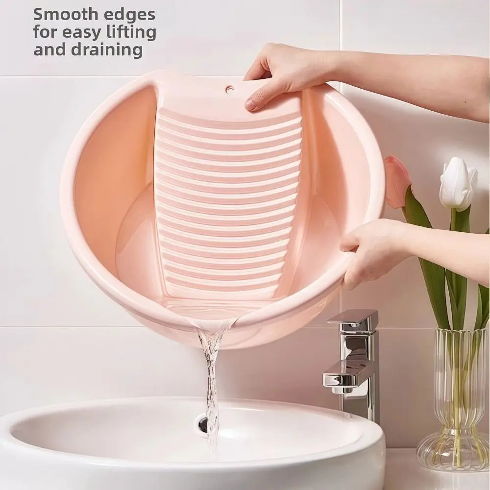 2IN1 Washboard Basin Plastic Non-Slip Underwear Cleaning Basin Convenient Lightweight Laundry Tub For Hand Washing Clothes