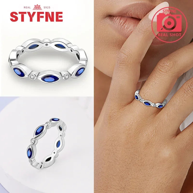 925 Sterling Silver Blue Evil Eyes Ring Original Design Zircon Finger Lucky Sign Rings for Women High Quality Fine Jewelry Gift