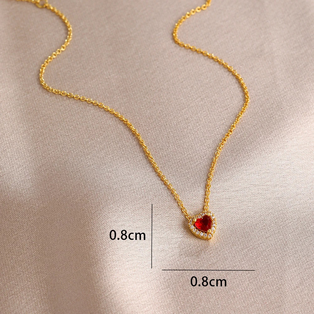 925 Sterling Silver Colorful Heart Necklace 2026
