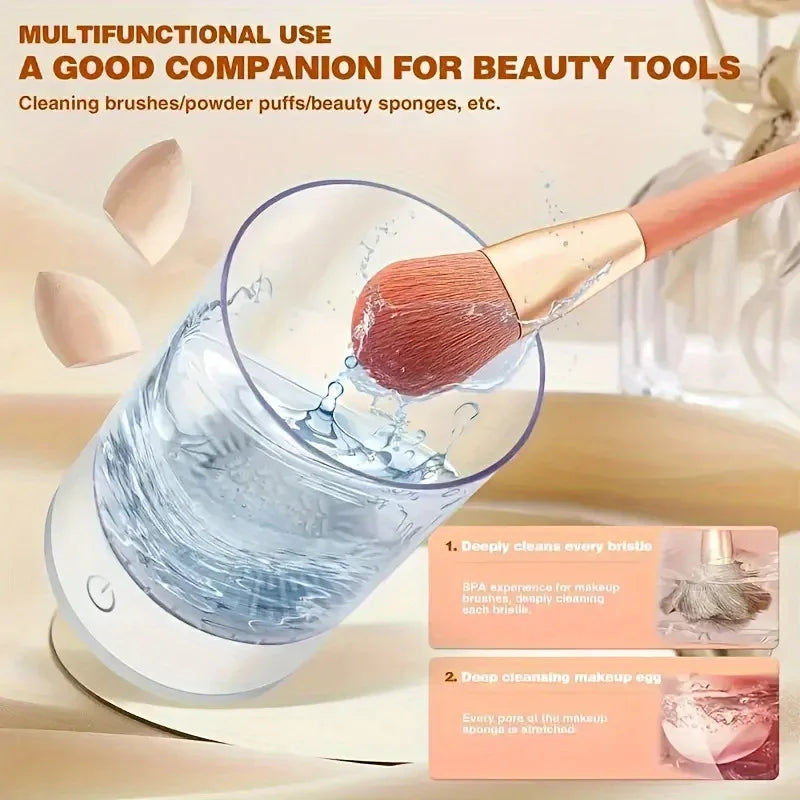 USB Makeup Brush Cleaner & Dryer – Fast Plug & Play Cosmetic Brush Cleaning Tool