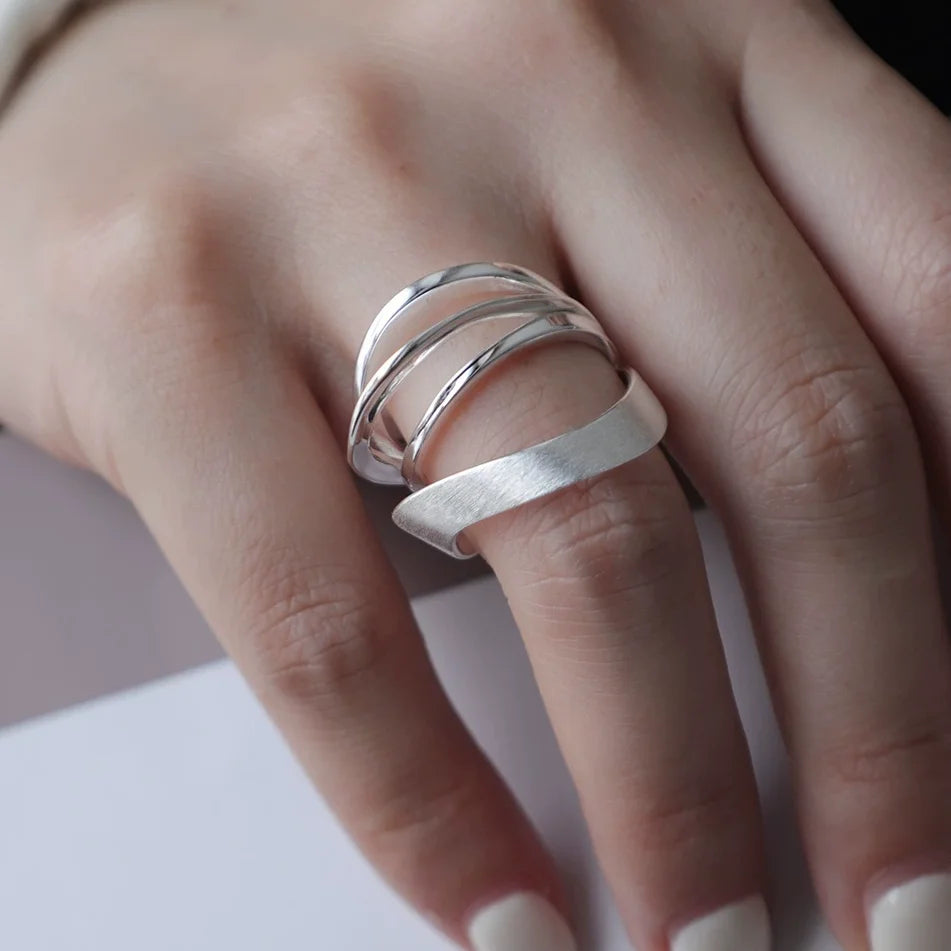 925 Sterling Silver Pearl Smile Adjustable Ring