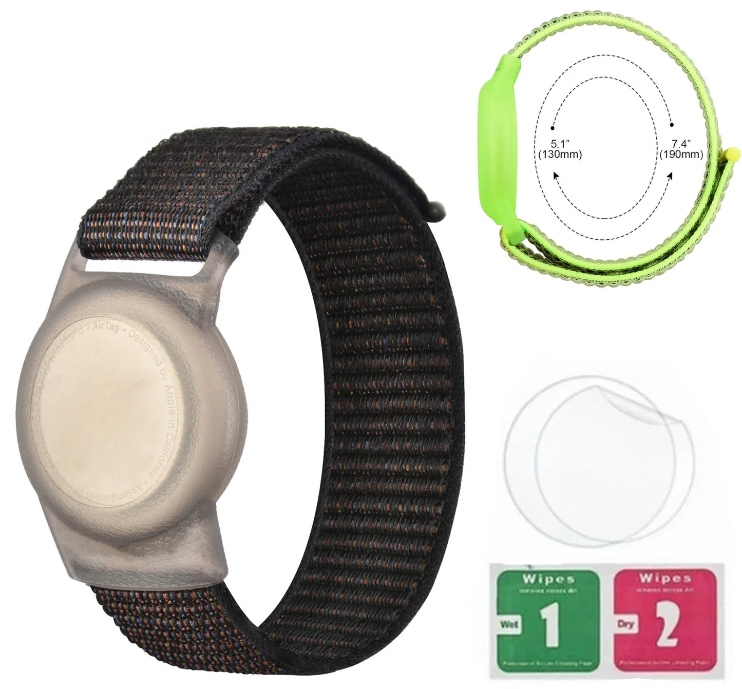 Waterproof AirTag Bracelet for Kids Nylon Hidden Tracker Wristband Toddler Band