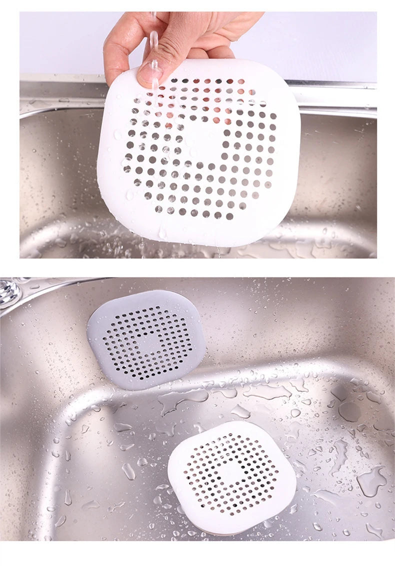 Silicone Sink Strainer Shower Drain Hair Catcher Bathtub Floor Filter Plug Cover