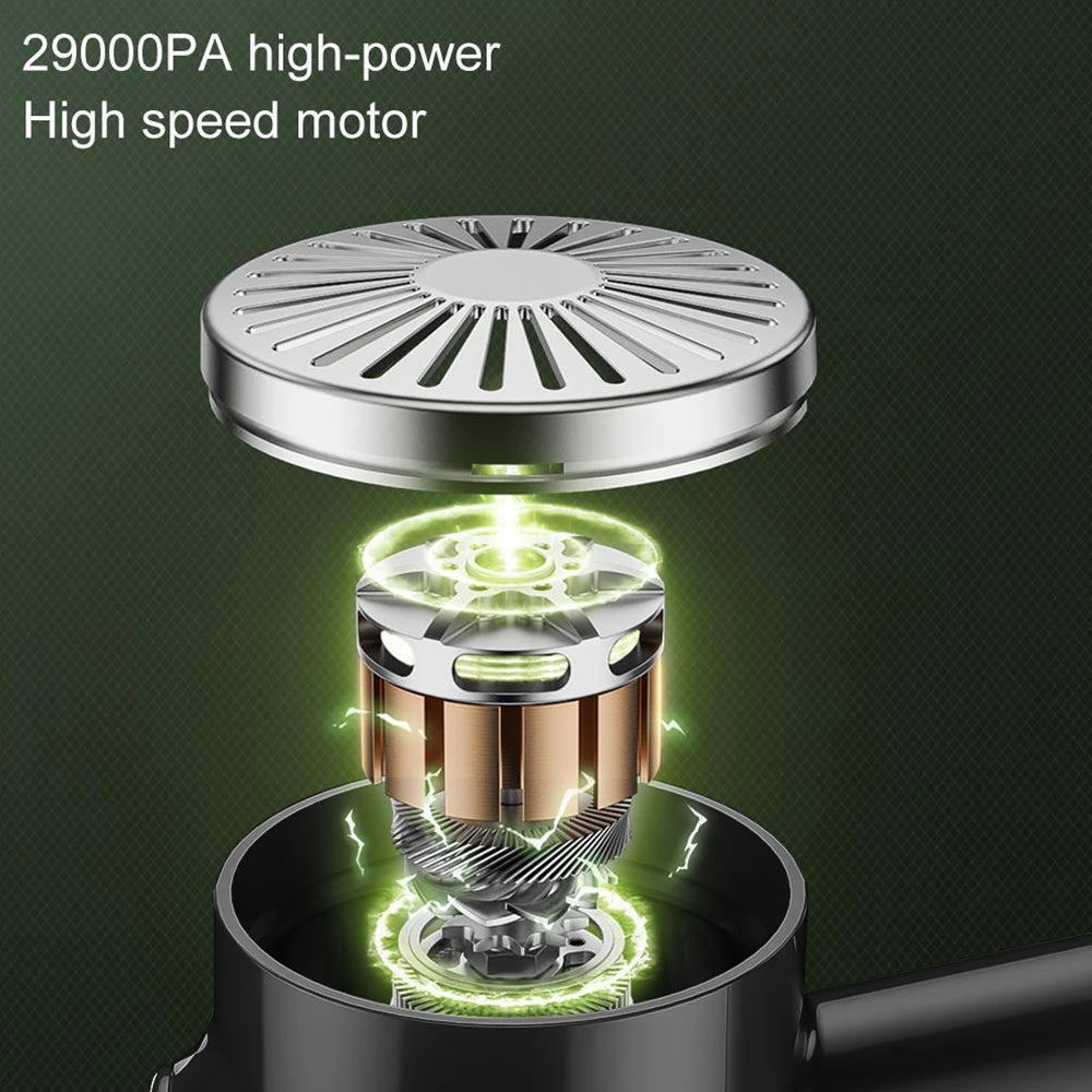 29000Pa Ultra-High Suction Mini Vacuum | 120W Wireless Handheld with Smart LCD Display