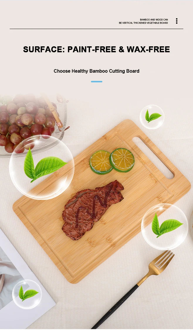 WXCOO Double-Sided Bamboo Cutting Board Natural Moso Bamboo Anti-Mold Kitchen Chopping Board Household Bamboo Board Tools