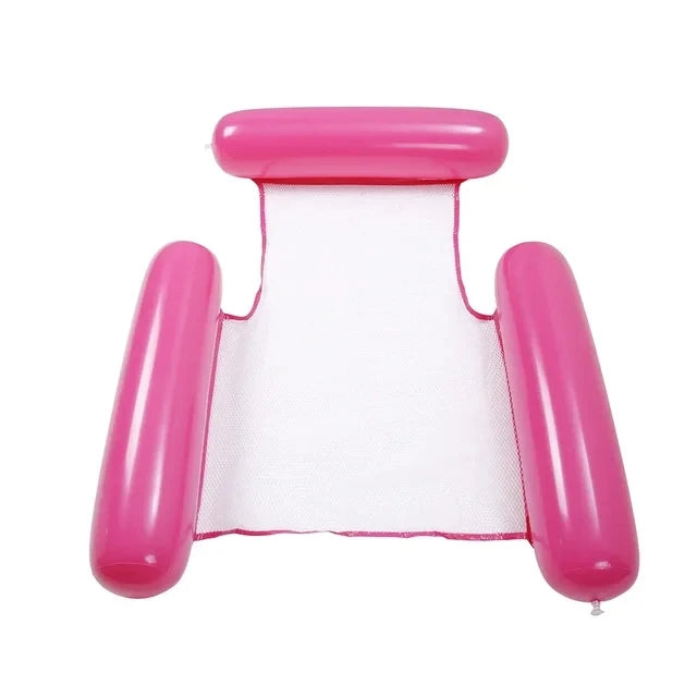 Inflatable Stripe Pool Hammock Lounge Chair | Floating Water Mattress