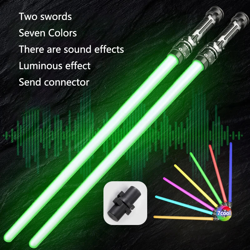 Colorful Glowing Laser Sword Toy - Telescopic Red & Blue Double Lightsaber
