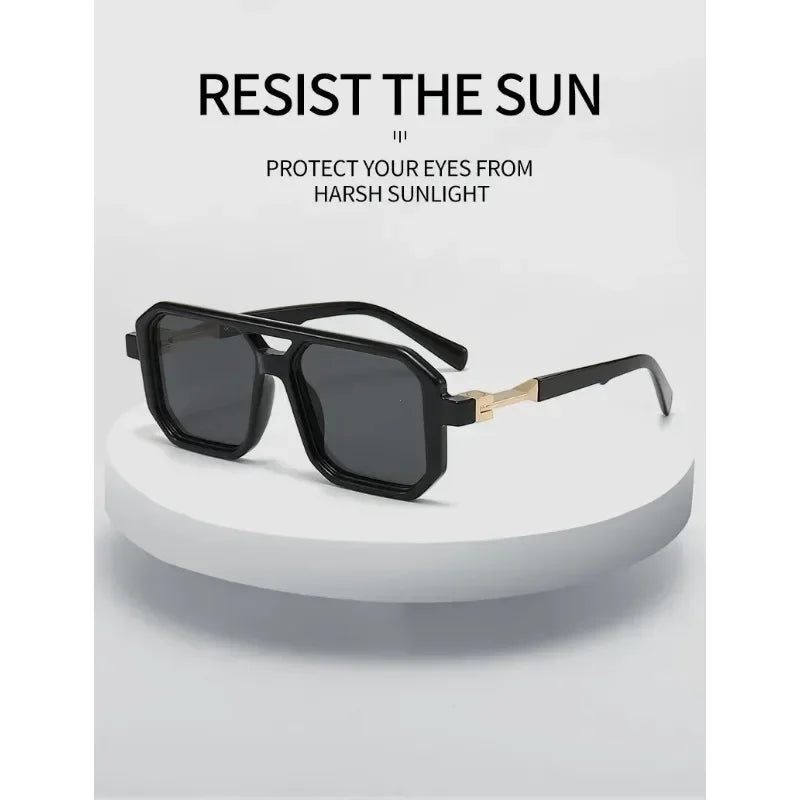 2025 Vintage Fashion Sun Protection Sunglasses for Men Square Shades Retro Flair Sunglasses Womens Trendy Shades Gafas De Sol