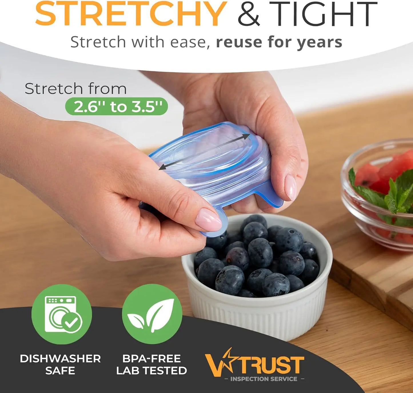 6-Pack Small Silicone Stretch Lids | Reusable & Leakproof Food Covers (2.6"–3.5")