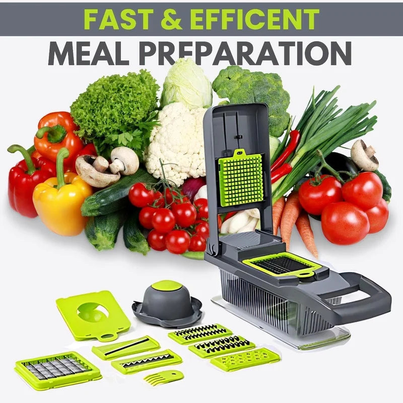 16-in-1 Multifunctional Vegetable Chopper | 8-Blade Professional Kitchen System