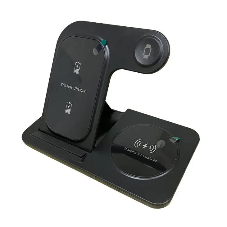 30W 3-in-1 Fast Wireless Charger Stand – Foldable Charging Dock for iPhone, Apple Watch & AirPods (iPhone 15–11 Compatible)