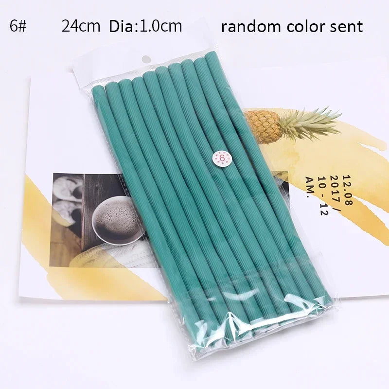 10pcs Flexible Hair Curling Rods Soft Foam Bendy Twist Flexi Rollers No Heat Styling