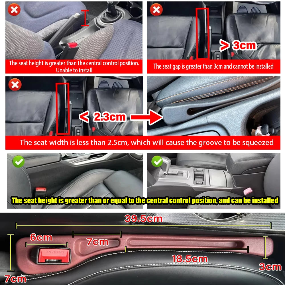 Car Seat Gap Filler with Phone Holder – Leak-Proof Organizer