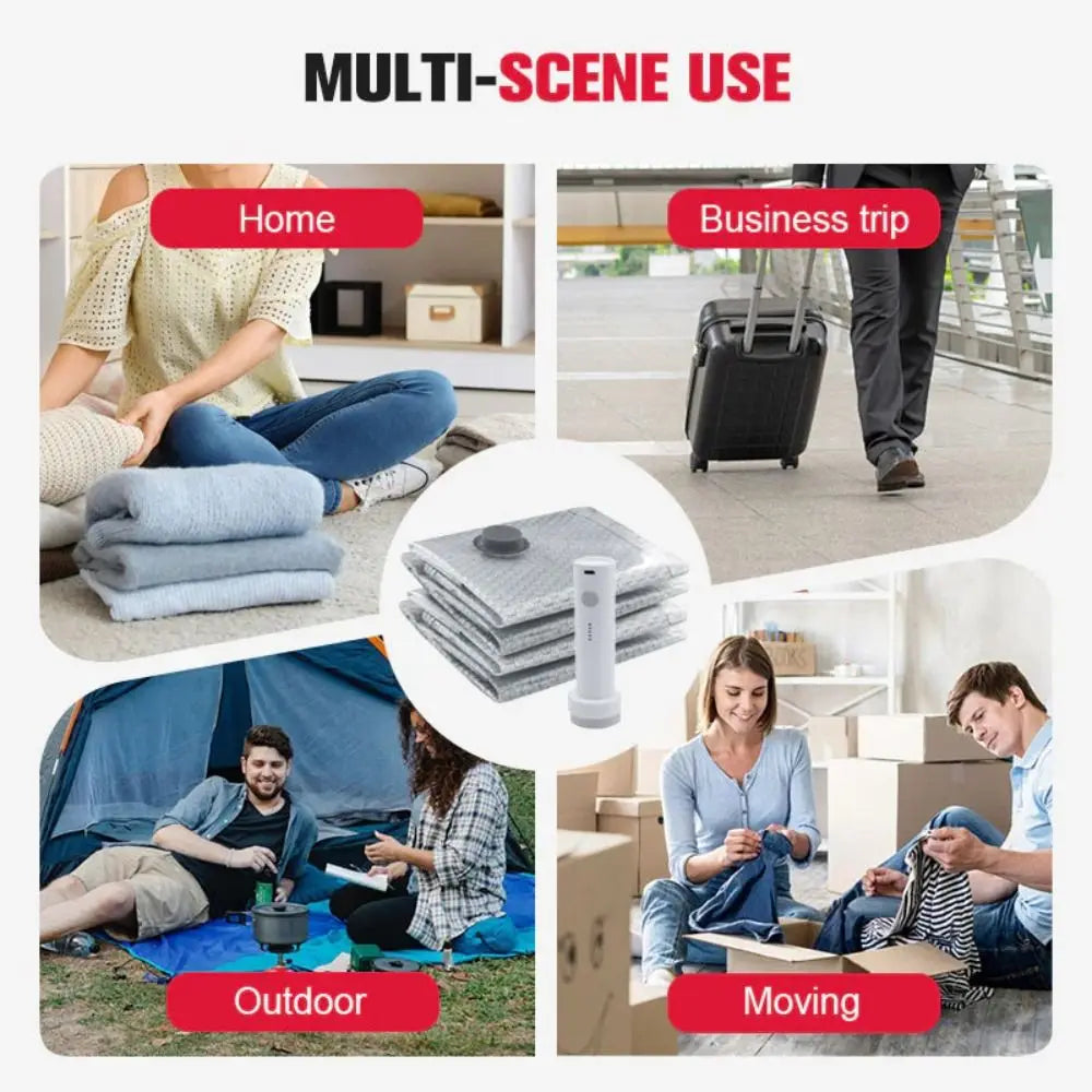 Portable Vacuum Compression Storage Bag Large Capacity Moistureproof Travel Organizer for Clothes