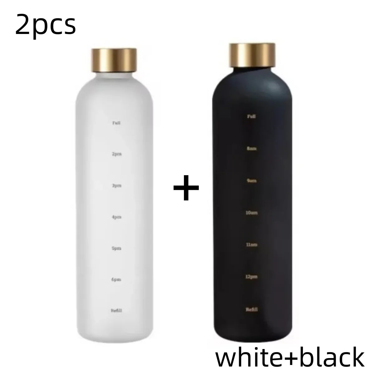 1-Liter Motivational Water Bottle | Sports Bottle with Time Markers & Stickers