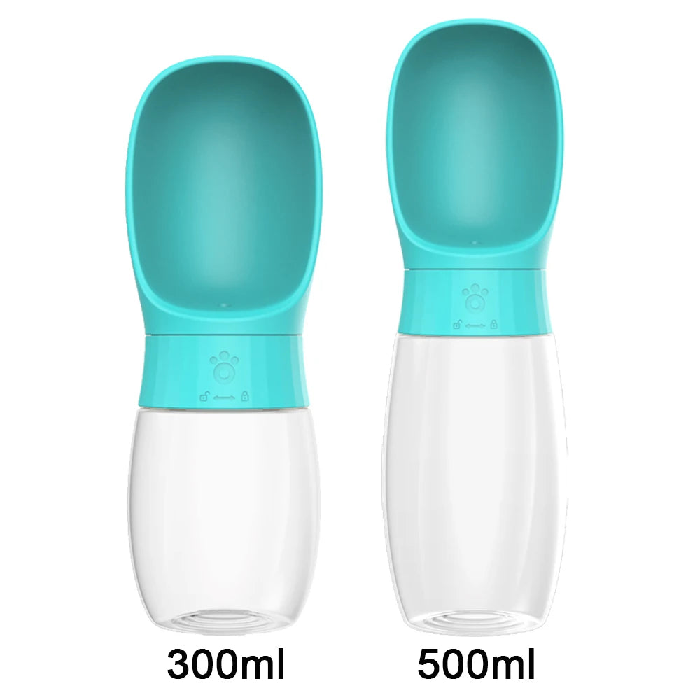 Portable Dog Water Bottle with Bowl – 300ml/500ml Pet Travel Water Dispenser for Dogs & Cats 🐶🐱