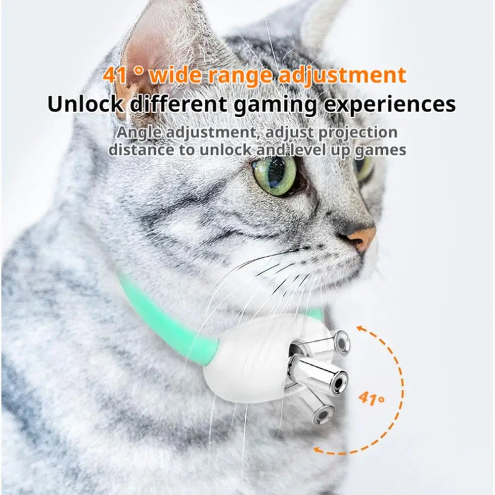 Wearable Automatic Cat Laser Collar | Hands-Free Interactive LED Exercise Toy
