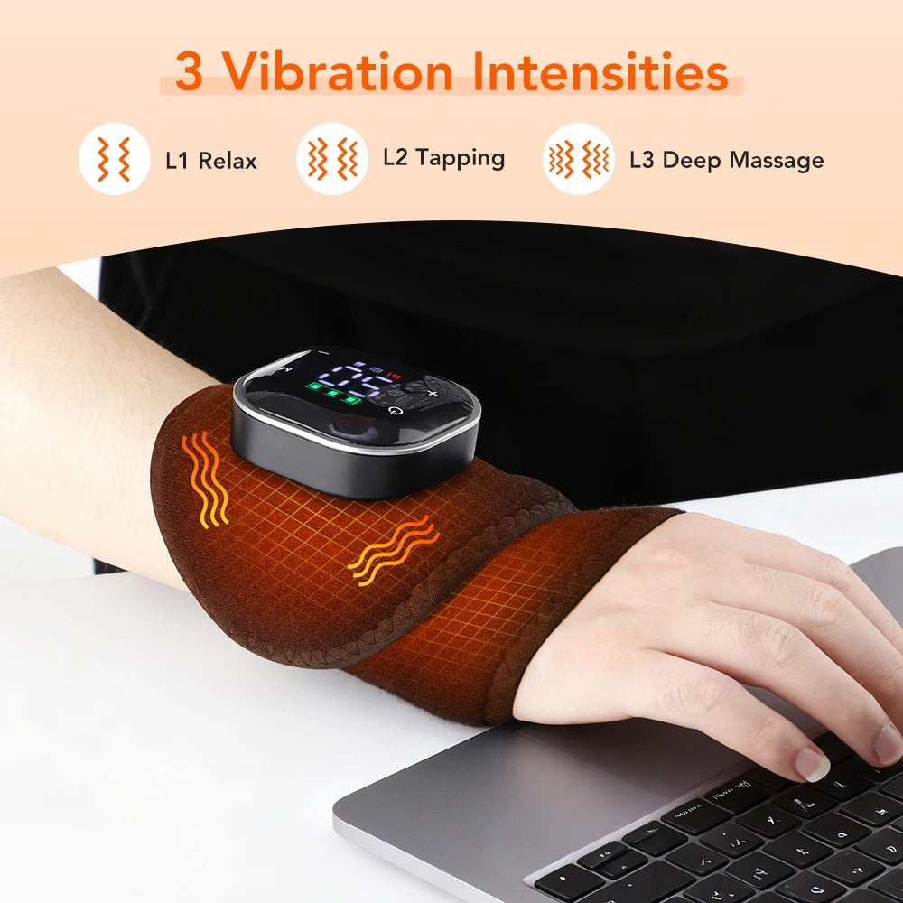 Red Light Therapy Wrist Massager Electric Infrared Heating Pad Vibration Wrap