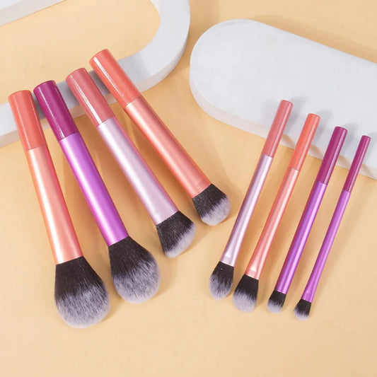 8pcs Soft Makeup Brush Kit – Foundation, Blush & Eyeshadow Set