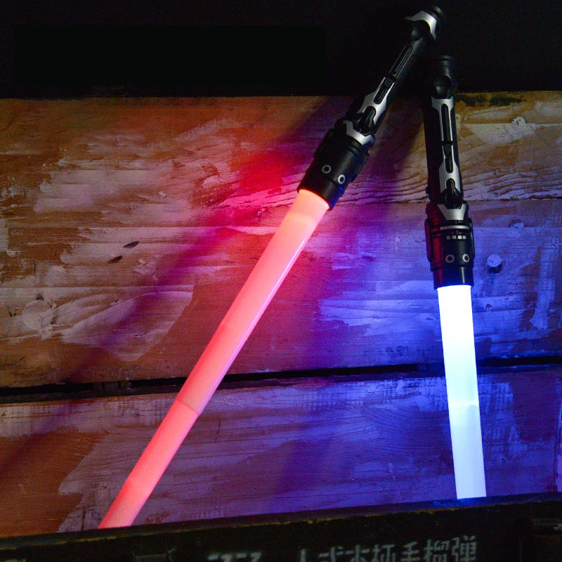 Colorful Glowing Laser Sword Toy - Telescopic Red & Blue Double Lightsaber