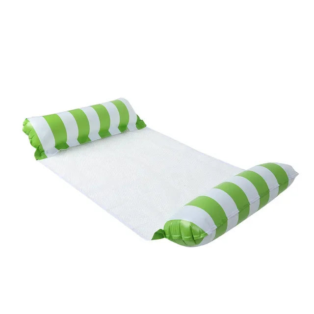Inflatable Stripe Pool Hammock Lounge Chair | Floating Water Mattress