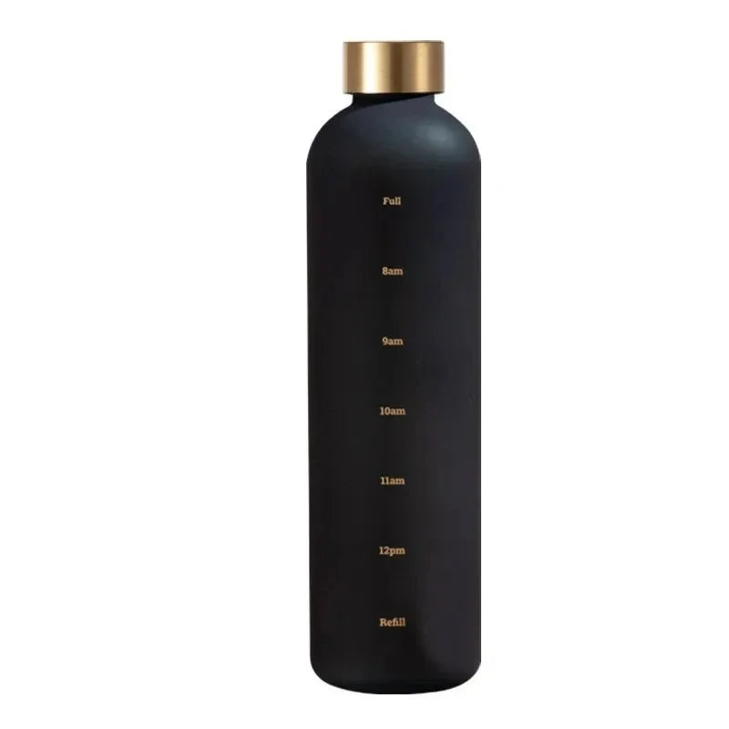 1-Liter Motivational Water Bottle | Sports Bottle with Time Markers & Stickers